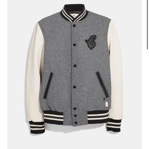 Coach leather and wool varsity jacket